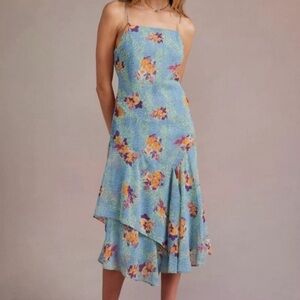 NWT UO Vickie Chiffon Midi Dress - S